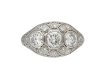 Edwardian three stone diamond cluster ring berganza hatton garden