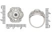 Ornate diamond cluster ring berganza hatton garden