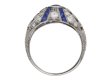 front art deco diamond sapphire ring hatton garden berganza