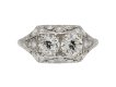 Art Deco diamond two stone cluster ring berganza hatton garden