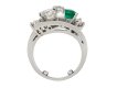 Colombian emerald diamond crossover ballerina ring hatton garden