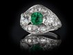 Art Deco Colombian emerald and diamond ring, circa 1920.