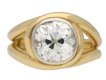 Cushion shape old mine diamond ring, French, circa 1950.