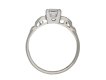 Asscher cut diamond flanked solitaire ring hatton garden