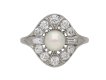 Natural pearl and diamond cluster ring berganza hatton garden