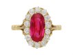 front view  Antique natural Burmese ruby and diamond ring, circa 1900. berganza hatton garden