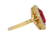side view  Antique natural Burmese ruby and diamond ring, circa 1900. berganza hatton garden