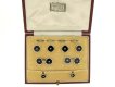boxed view Onyx and diamond gentleman's dress set, English, circa 1955.