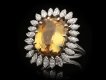 Vintage topaz and marquise diamond cluster ring, circa 1980. 