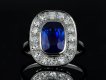 Ceylon sapphire and diamond coronet cluster ring hatton garden