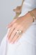 Fred diamond and mother of pearl cluster ring, French, circa 1970.