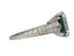 Vintage diamond emerald three stone ring berganza hatton garden