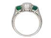 Vintage diamond emerald three stone ring berganza hatton garden