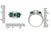 Vintage diamond emerald three stone ring berganza hatton garden