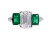 Vintage diamond emerald three stone ring berganza hatton garden