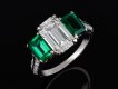 Vintage diamond emerald three stone ring berganza hatton garden