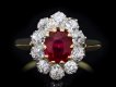 Antique Burmese ruby diamond coronet cluster ring hatton garden