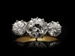Edwardian diamond three stone ring, circa 1905. Hatton Garden