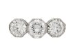 front view antique Marcus Co three diamond ring berganza hatton garden