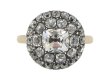 front view Georgian two row diamond coronet cluster ring, circa 1740.