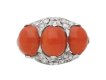 Coral and diamond cluster ring berganza hatton garden