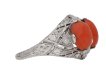 Coral and diamond cluster ring berganza hatton garden