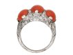 Coral and diamond cluster ring berganza hatton garden