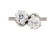 Diamond two stone cross over ring berganza hatton garden