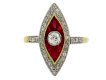 front view Antique ruby and diam