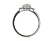 back view Solitaire old mine diamond ring with baguette shoulders