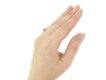 hand view Solitaire old mine diamond ring with baguette shoulders