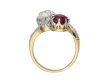 Ruby and diamond cross over ring berganza hatton garden