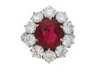 Vintage ruby diamond coronet cluster ring berganza hatton garden