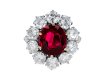 Vintage ruby diamond coronet cluster ring berganza hatton garden