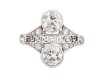 Art Deco two stone diamond cluster ring, circa 1925. 