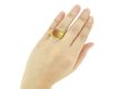 hand veiw Ancient Roman gold ring with agate intaglio of Minerva