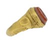 side view Ancient Roman gold ring with agate intaglio of Minerva