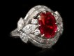 Burmese ruby and diamond cluster ring, circa 1950.