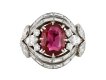 Burmese ruby and diamond cluster ring, circa 1950 hatton garden