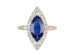Edwardian sapphire and diamond coronet cluster ring, circa 1910.