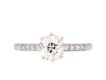 Solitaire old cut diamond ring with diamond set shoulders, circa 1910. Hatton Garden