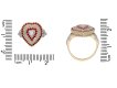 size view Antique diamond and ruby heart shape cluster ring, circa 1900.