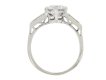 back view Solitaire diamond engagement ring with diamond set shoulders
