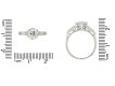 size view Solitaire diamond engagement ring with diamond set shoulders