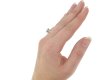 hand view Solitaire diamond engagement ring with diamond set shoulders