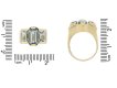 size view Vintage aquamarine dress ring, circa 1950s.                