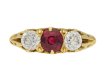 Tiffany & Co. ruby and diamond three stone ring, American, circa 1900.  Hatton Garden