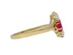Burmese ruby and diamond three stone ring berganza hatton garden