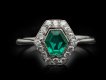 Colombian emerald diamond cluster ring hatton garden