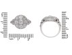 size view Antique diamond cluster ring, circa 1910.           